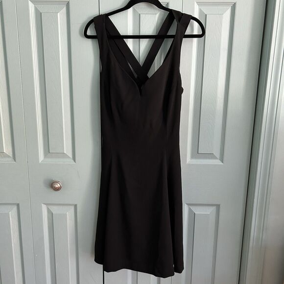 The Limited Dresses & Skirts - The Limited Y2K Black Mini Dress 12 Cross Straps Sleeveless V-Neck Lined